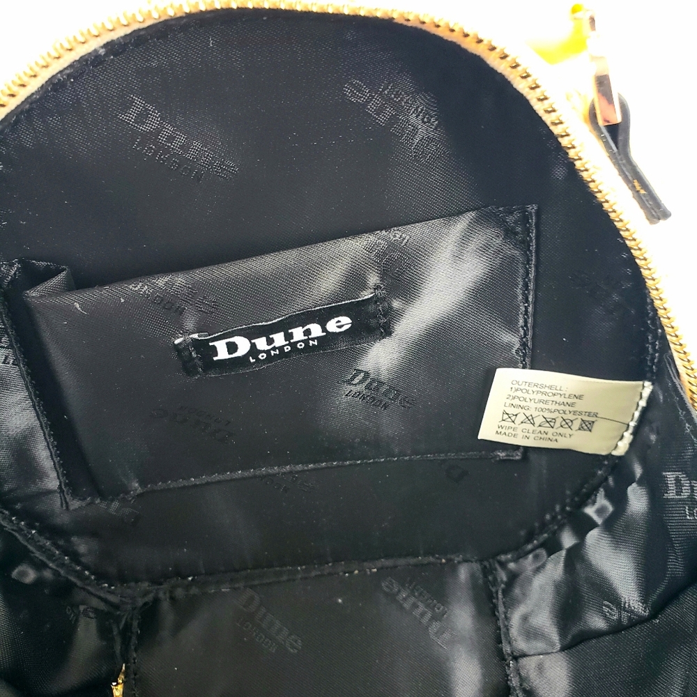 Dune London Beige Yellow Crossbody Bag Snap Zipper Closure Bead Handle No Strap - Picture 9 of 16